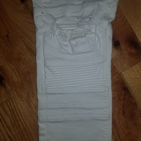 Zara Mens Biker Jean's in White - Picture 2 of 3